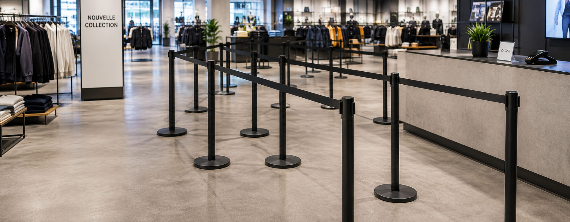 Poteau à sangle pour magasin : guide complet organisation & balisage